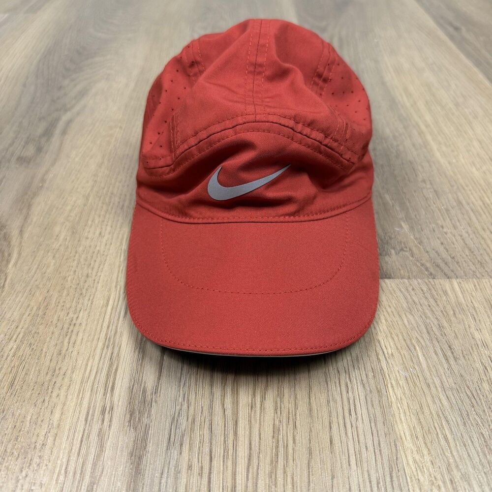 Nike Hat Cap Strap Back One Size Red Tailwind Dri-FIT Running Mens Athletic